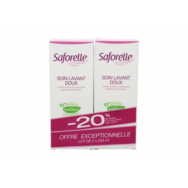 Saforelle Soin lavant doux - 2x250ml - Pharmacie en ligne