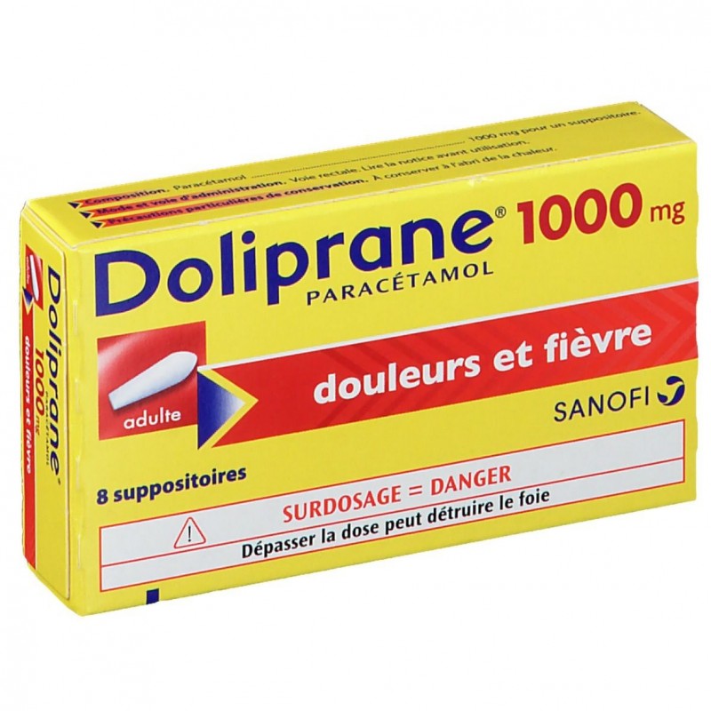 DOLIPRANE 1000MG ADULTE 8 SUPPOSITOIRES