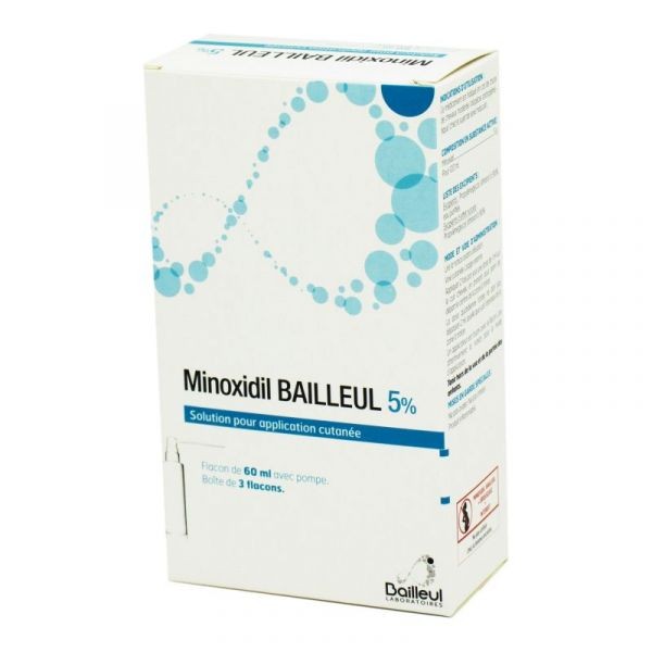 Minoxidil Bailleul sol ext 5% Flacons 3x60ml - Bailleul Biorga - Prix