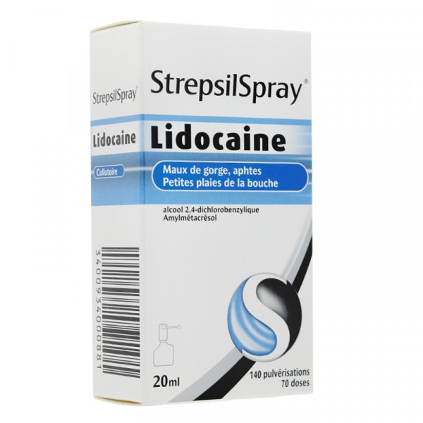 STREPSILSPRAY LIDOCAINE COLLUTOIRE 20ML