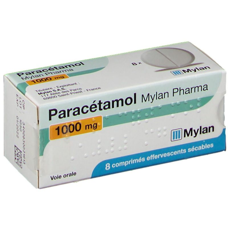 PARACETAMOL MYLAN 1000MG 8 COMPRIMES EFFERVESCENTS