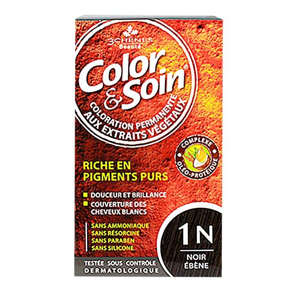 Les 3 Chênes Color et Soin Coloration Permanente 1N Noir Ebène