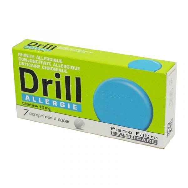 DRILL ALLERGIE CETIRIZINE 10 MG 7 COMPRIMES A SUCER