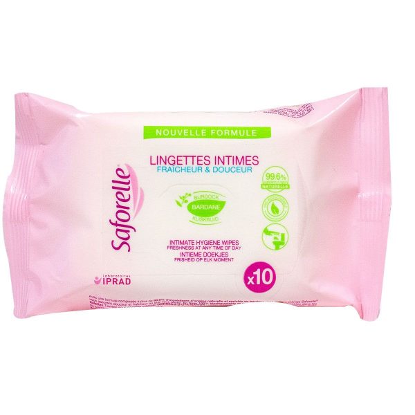 Saforelle Pocket lingettes intimes biodégradables sachet de 10