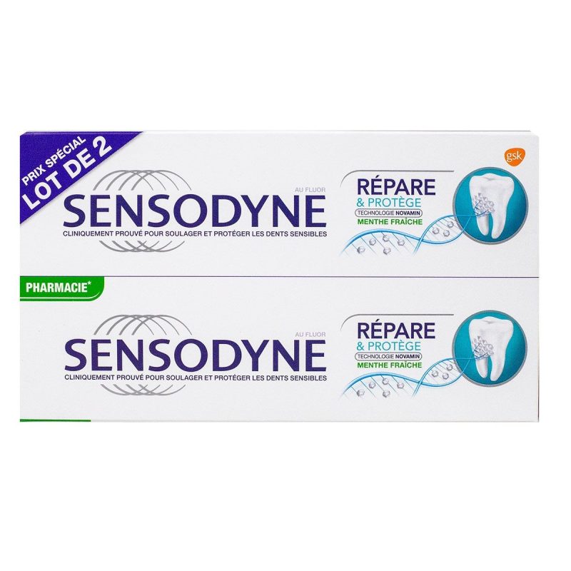 Sensodyne Répare & Protège menthe fraîche dentifrice 2x75ml