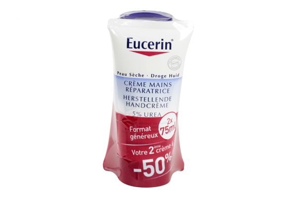 EUCERIN UREAREPAIR PLUS CREME MAINS REPARATRICES 5% D'UREE 2 X 75 ML