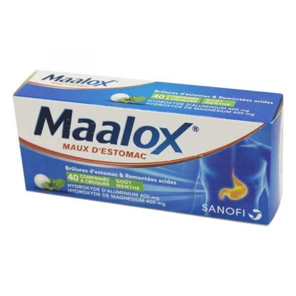 MAALOX MAUX D'ESTOMAC MENTHE 40 COMPRIMES A CROQUER