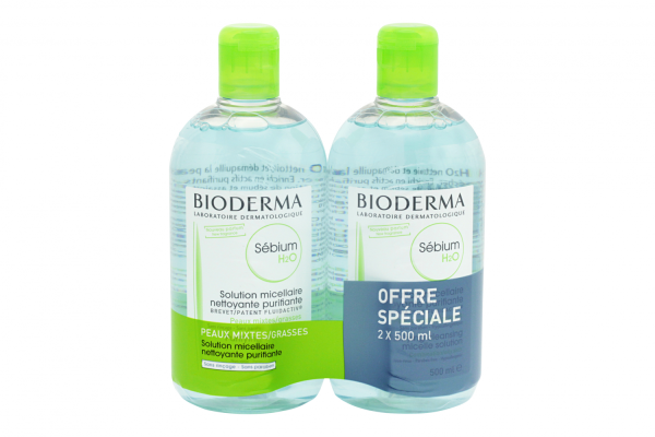 BIODERMA SEBIUM H2O EAU MICELLAIRE 2X500ML