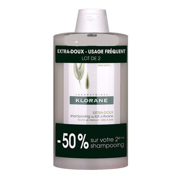 KLORANE SHAMPOOING EXTRA-DOUX A L'AVOINE 2X400ML