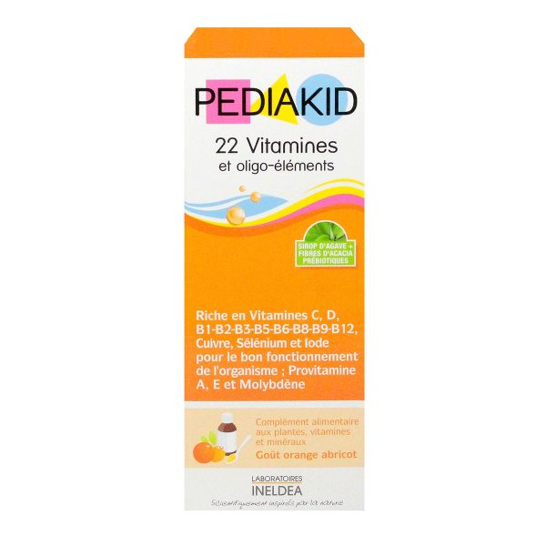 PEDIAKID 22 VITAMINES ET OLIGO-ELEMENTS GOUT ORANGE/ABRICOT 125 ML