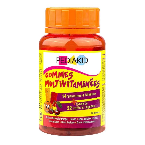 Pediakid gummies multivitaminées pour enfant 60 gommes oursons