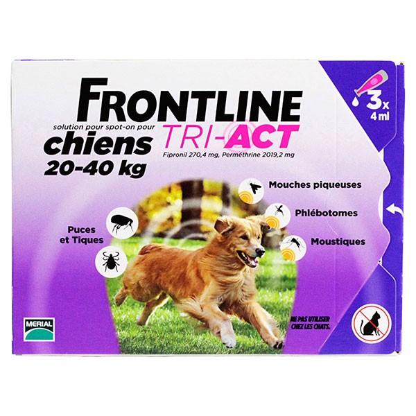 Frontline Tri-act Chien 20-40KG 3 Pipettes