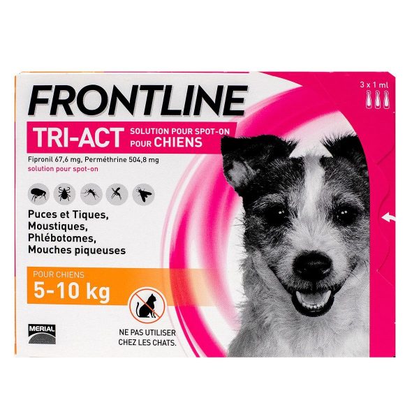 FRONTLINE TRI-ACT CHIEN SPOT-ON 5-10KG 3 PIPETTES