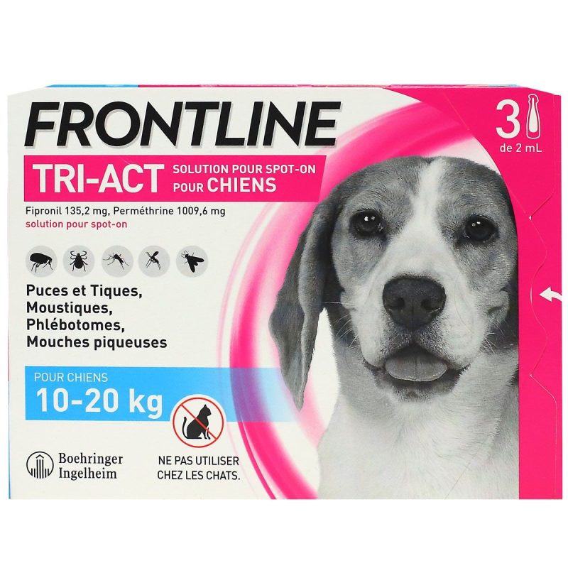 FRONTLINE TRI-ACT CHIEN SPOT-ON 10-20KG 3 PIPETTES