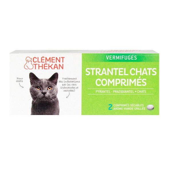 STRANTEL CHATS VERMIFUGE COMPRIMES 2 UNITES