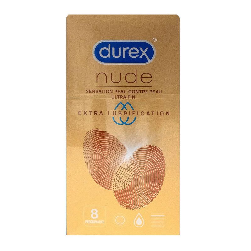 DUREX NUDE EXTRA LUBRIFICATION PRESERVATIFS 8 UNITES