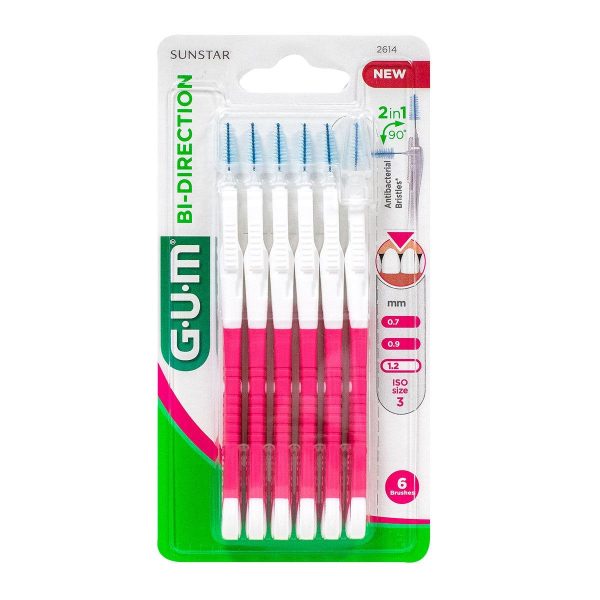 Gum Bi-Direction brossette interdentaire rouge 2614 bt 6