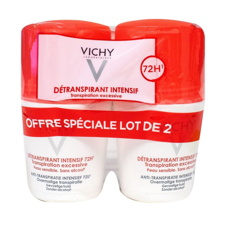 Vichy déodorant détranspirant intensif 72h bille 2 x 50 ml