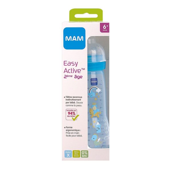 MAM EASY ACTIVE BIBERON 2E AGE 330 ML BLEU