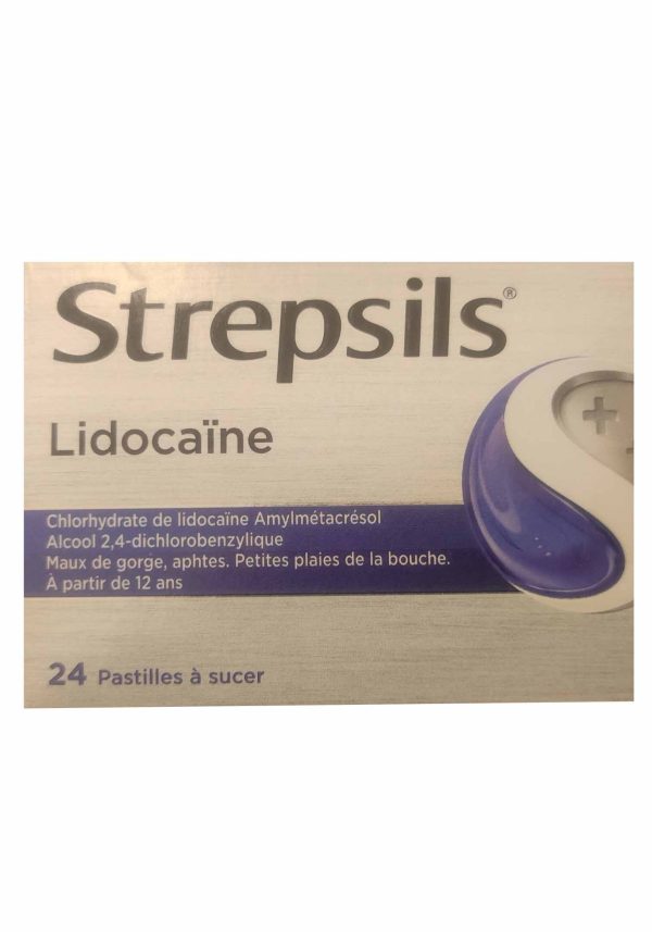 STREPSIL lidocaïne 24 pastilles mal de gorge