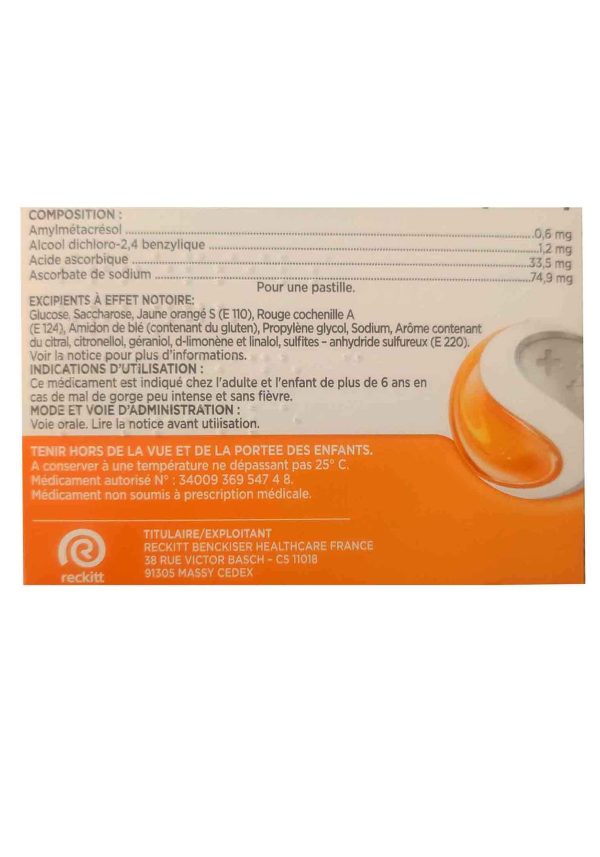 STREPSILS ORANGE VITAMINE C 24 PASTILLES