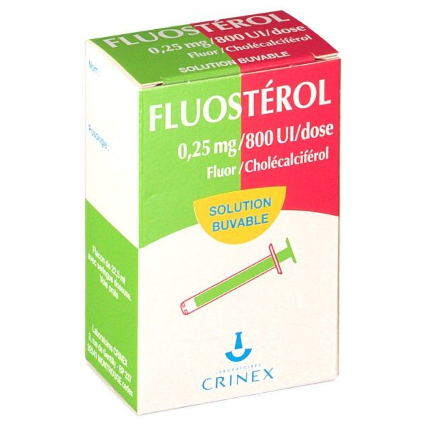 FLUOSTEROL 0,25mg/800 UI/dose gouttes Flacon 22,5ml