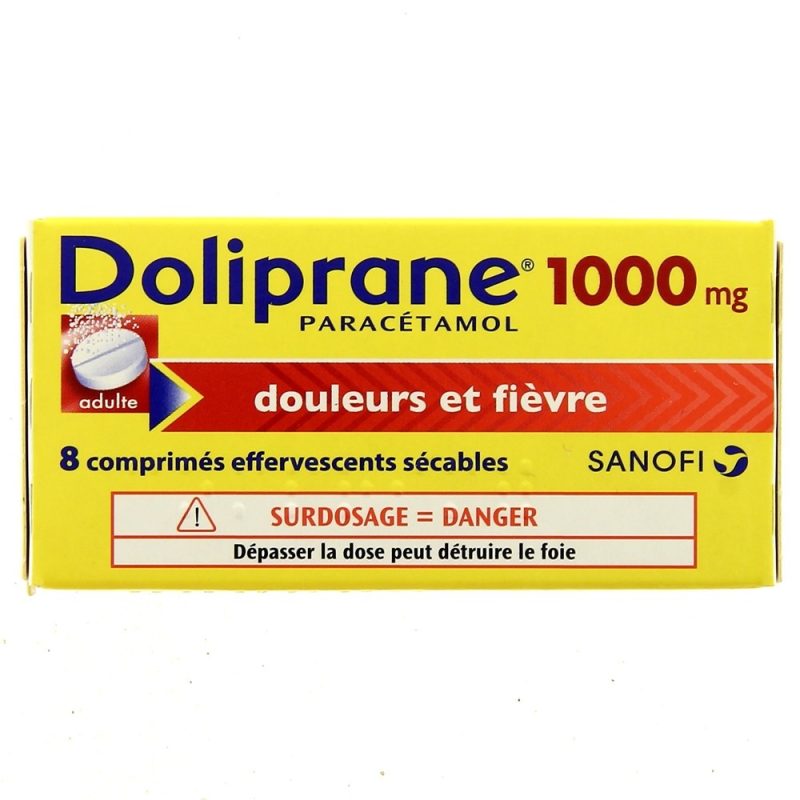 Doliprane 1000mg comprimés 8 effervescents