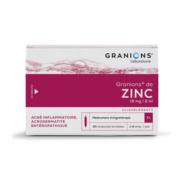 GRANIONS ZINC 30 AMPOULES BUVABLES 2ML