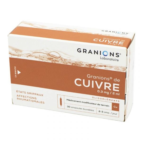 GRANIONS CUIVRE 30 AMPOULES BUVABLES 2ML