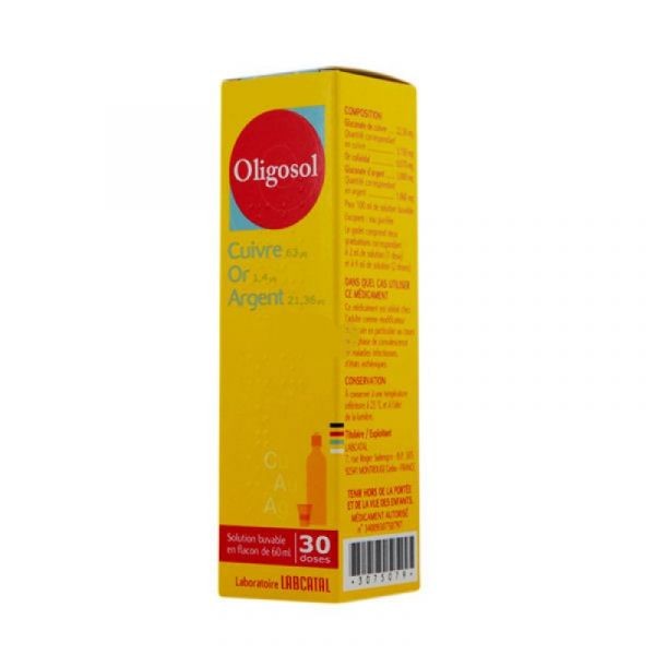 OLIGOSOL CUIVRE-OR-ARGENT SOLUTION BUVABLE 60ML