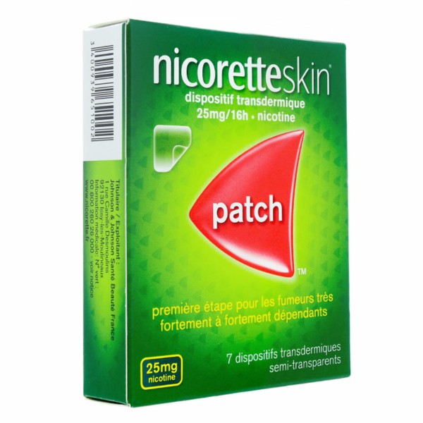 NICORETTESKIN 25MG/16H 7 PATCHS TRANSDERMIQUES