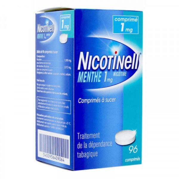 NICOTINELL 1MG MENTHE SANS SUCRE 96 COMPRIMES A SUCER