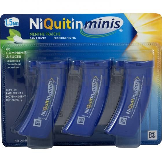 NIQUITINMINIS 1,5MG MENTHE FRAICHE SANS SUCRE 60 COMPRIMES