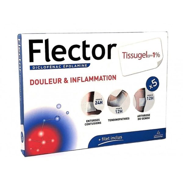 FLECTOR TISSUGEL EP 1% 5 EMPLATRES