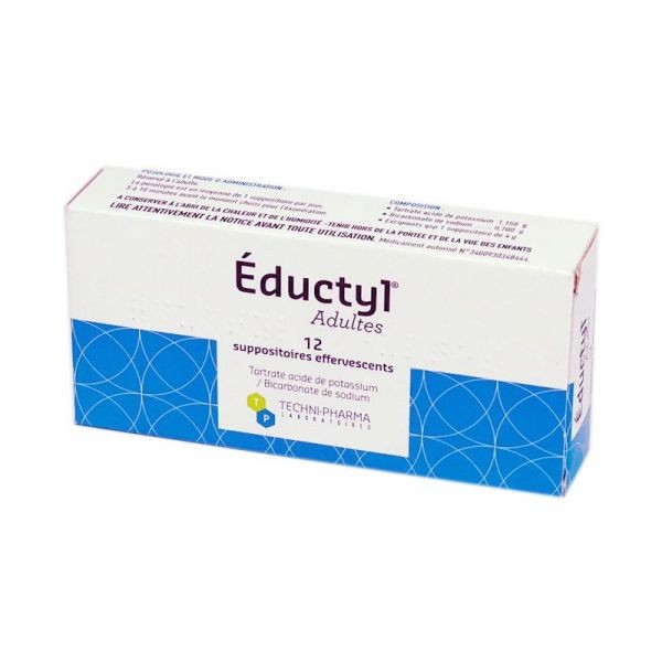 EDUCTYL 12 SUPPOSITOIRES ADULTES EFFERVESCENTS