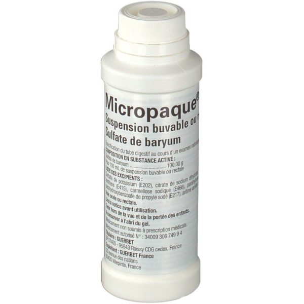 MICROPAQUE SUSPENSION BUVABLE OU RECTALE 150ML