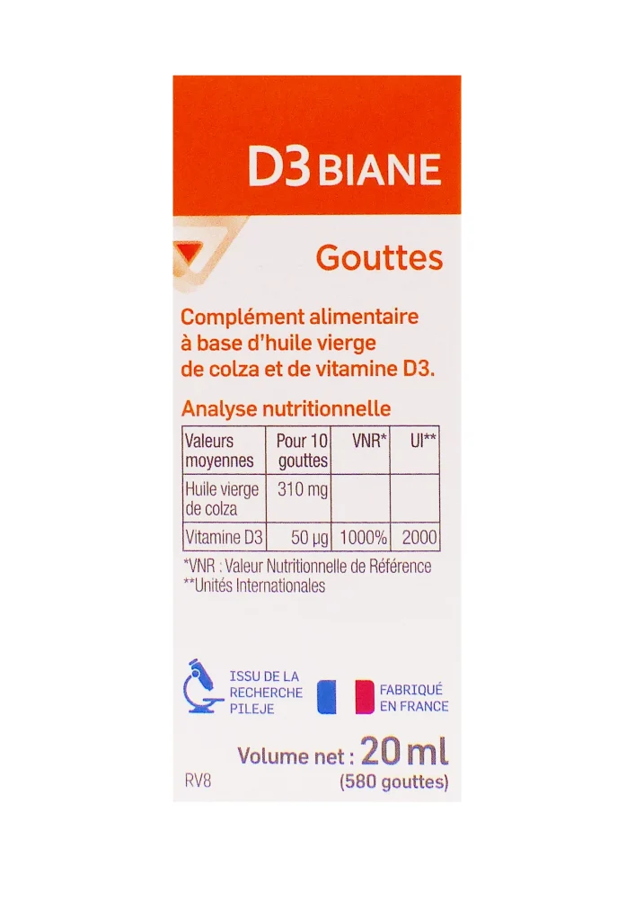 D3biane 20 ml dos pileje