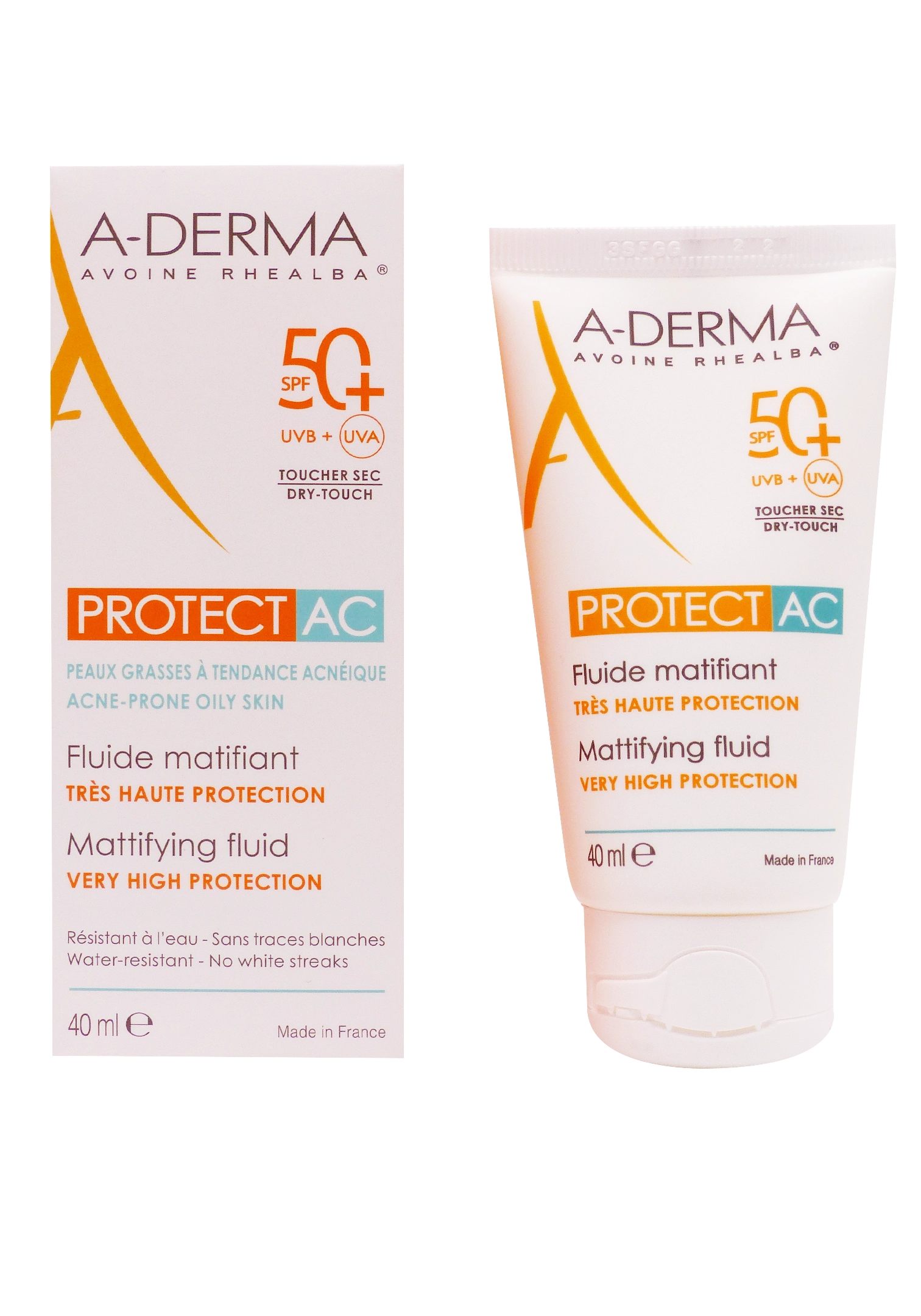 A-DERMA PROTECT AC FLUIDE MATIFIANT SOLAIRE SPF50+ 40 ml 1 aderma protectax fluide matifiant 40 ml