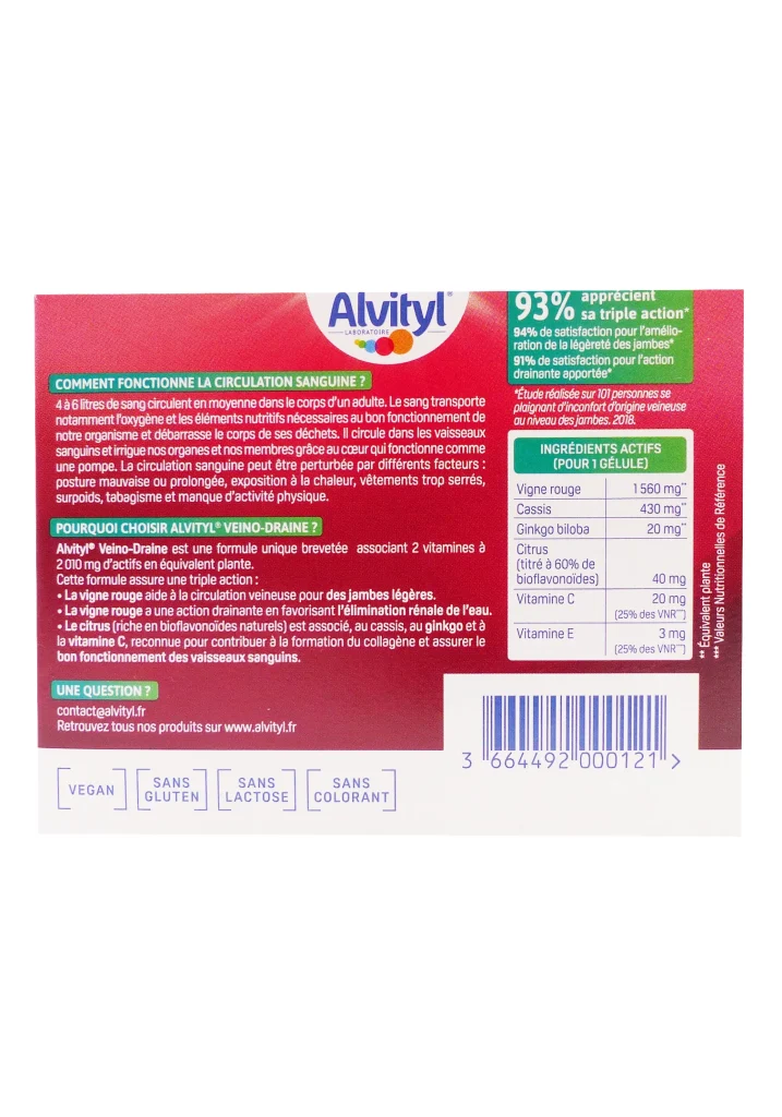 ALVITYL VEINO-DRAINE 30 GELULES 3 alvityl dos