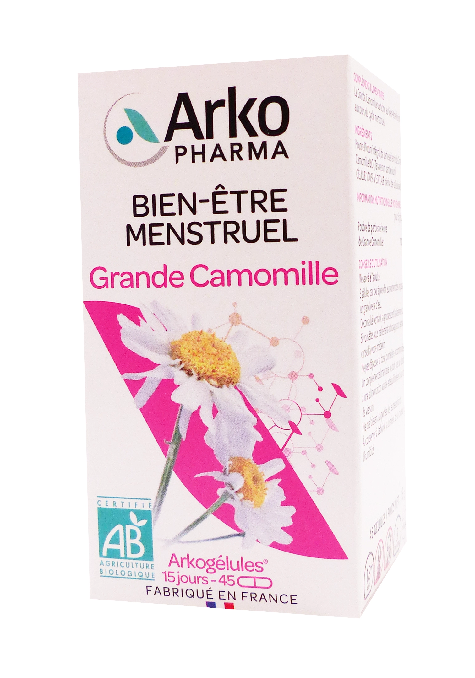 ARKOGELULES GRANDE CAMOMILLE BIO FLACON 45 GELULES 1 arkopharma grande camomille 45 gélules