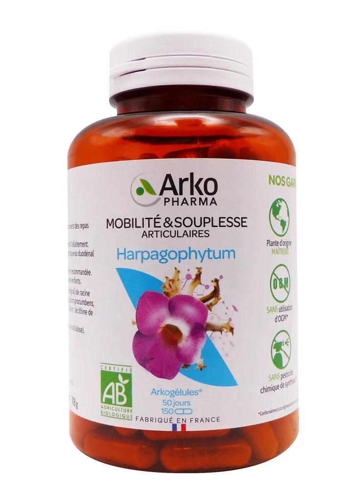 ARKOGELULES HARPAGOPHYTUM BIO 150 GELULES 2 arkopharma harpagophytum 150 gelules pot