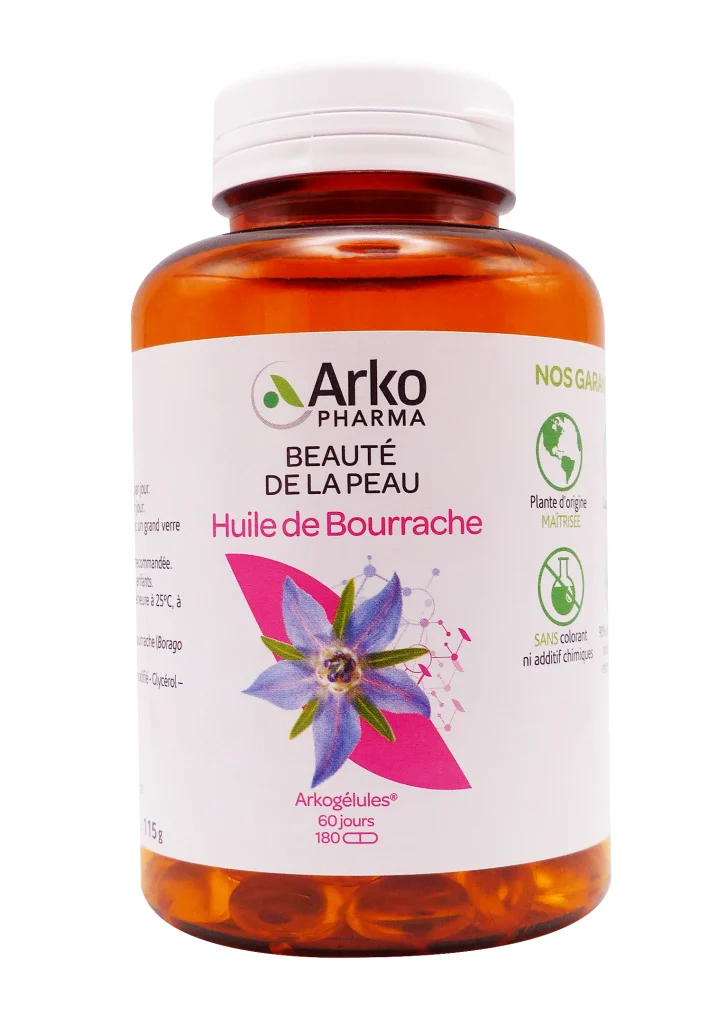 ARKOGELULES HUILE DE BOURRACHE BIO 180 CAPSULES 4 arkopharma huile de bourrache 180 gelules
