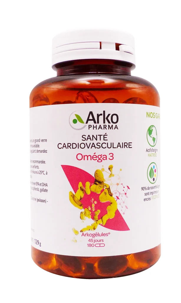 ARKOGELULES OMEGA 3, 180 CAPSULES ARKOPHARMA 2 arkopharma omega 3 180 gelules pot