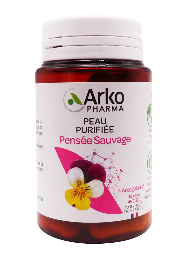 ARKOGELULES PENSEE SAUVAGE BOITE DE 45 GELULES 4 arkopharma pensee sauvage 45 gelules pot
