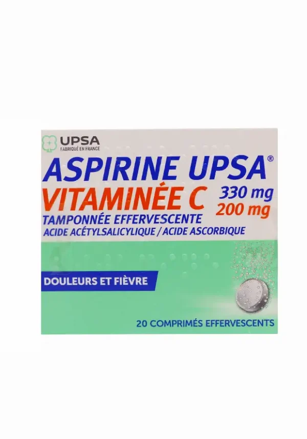 Aspirine upsa vitaminée c 20 comprimés effervescents