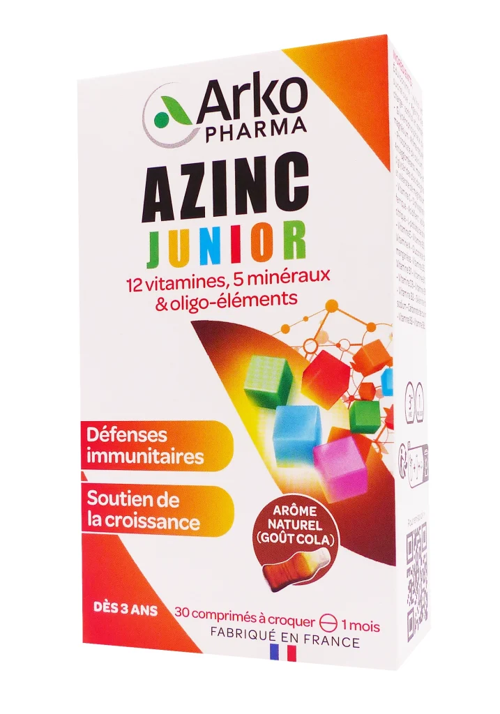 AZINC JUNIOR GOÛT COLA 30 COMPRIMES A CROQUER 2 azinc junior 30 comprimes
