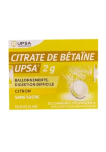 citrate de bétaine citron sans sucre 20 comprimés effervescents