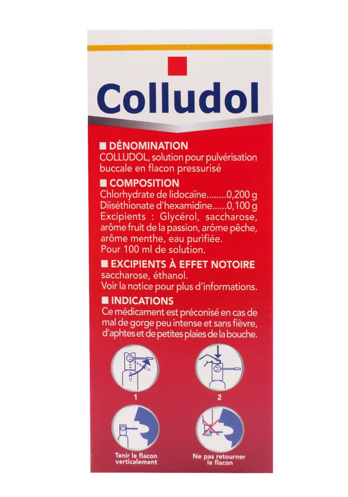 COLLUDOL MAUX DE GORGE COLLUTOIRE 30ML 4 colludol dos