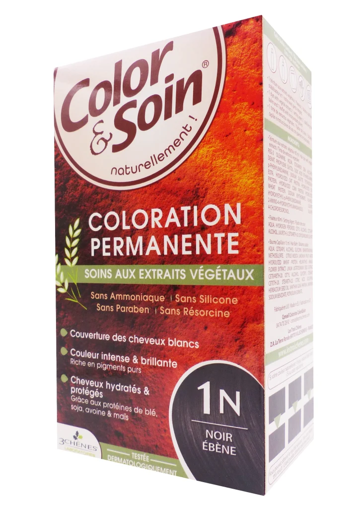COLOR & SOIN COLORATION PERMANENTE 1N NOIR EBENE 2 color soin 1N