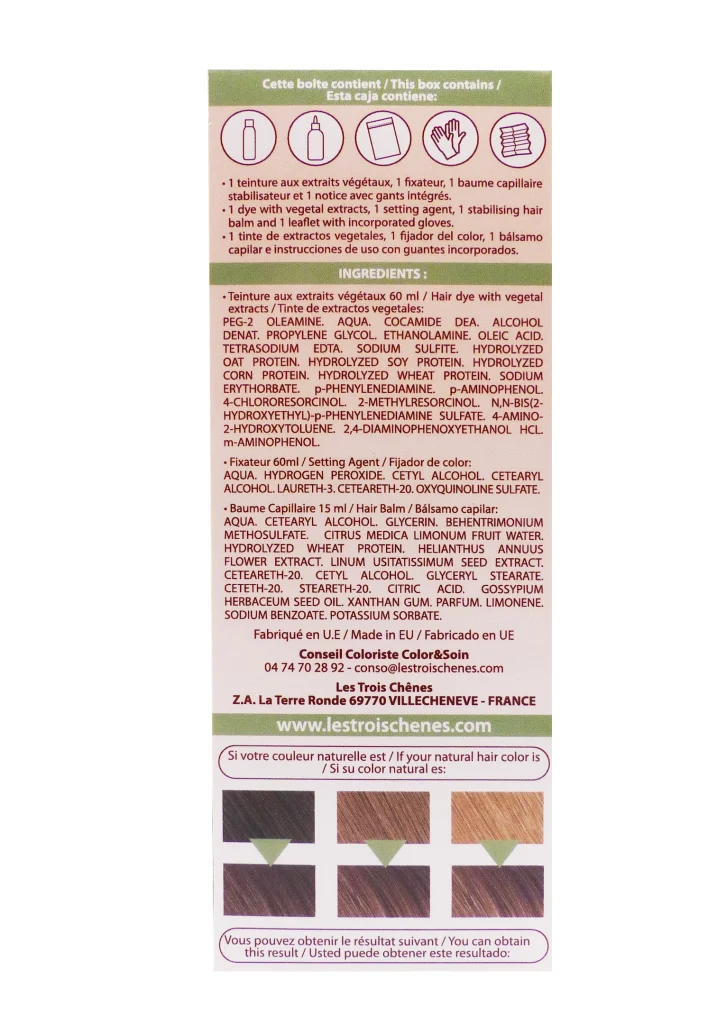 LES 3 CHÊNE COLOR & SOIN COLORATION PERMANENTE 6B MARRON CACAO 3 color soin dos
